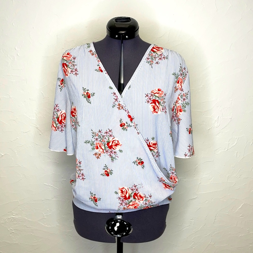 Miley & Molly Floral Wrap Style Top